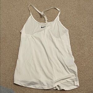 Nike White Racerback Training Tank with Swoosh